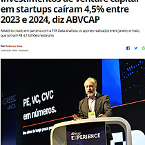 Investimentos de venture capital em startups caram 4,5% entre 2023 e 2024, diz ABVCAP